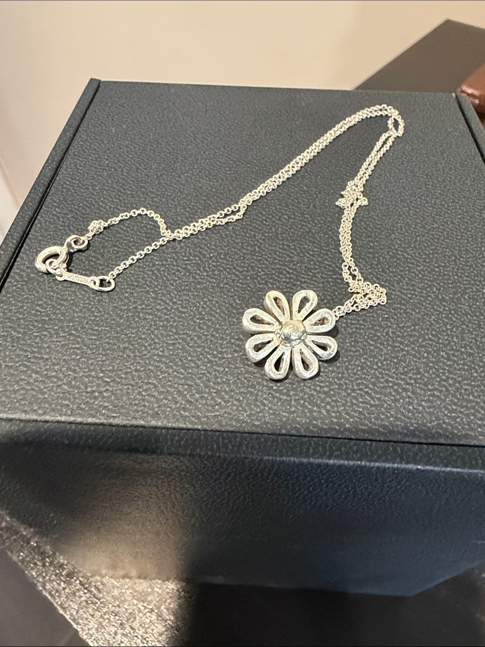 Tiffany & Co. Sterling Silver Flower Pendant Necklace - Silver Floral Charm